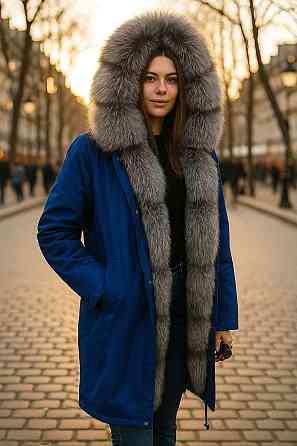 Парка женская с мехом блюфрост Электрик р60 95см Харьков