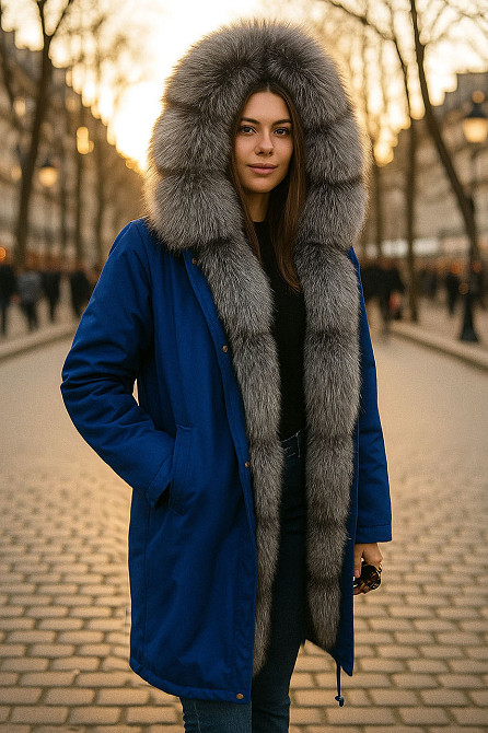 Парка жіноча з хутром блюфрост Електрик р60 95см Харків - фото 1