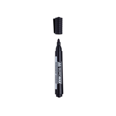 Маркер Buromax Permanent "JOBMAX", round tip, black (BM.8700-01) Вінниця - фото 1