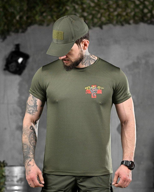 Тактична футболка для відведення поту медик олива ВТ6736 Одеса - фото 2