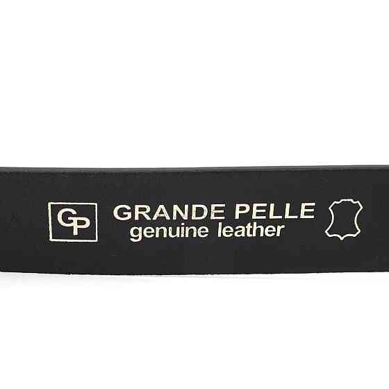 Шкіряний чоловічий ремінь під джинси Чорний (GRANDE PELLE) Київ