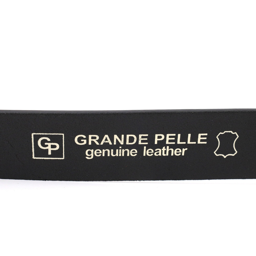 Кожаный мужской ремень под джинсы Черный (GRANDE PELLE) Киев - изображение 5