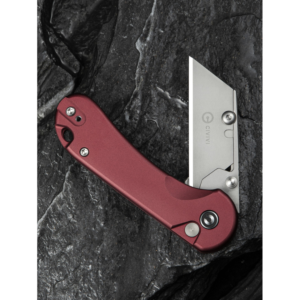 Ніж трапеція складаний кишеньковий Civivi Elementum Utility, (5.8 см) 6Cr13 / Aluminum червоний Київ - фото 13
