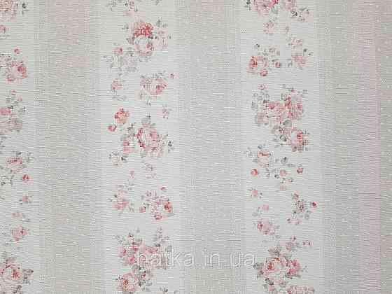 Шпалери вініл на флізеліні A.S.Creation Maison charme 0.53x10 прованс квіти троянди в смужку червоні бежеві білі Київ