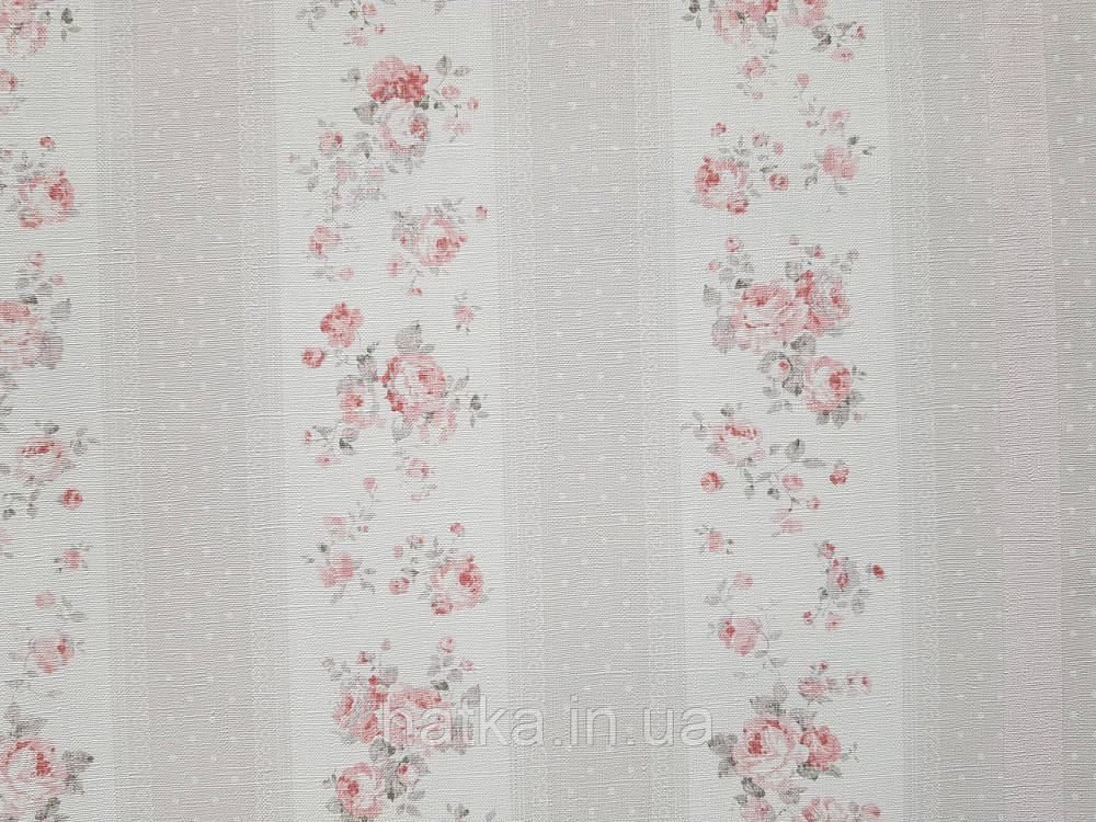 Шпалери вініл на флізеліні A.S.Creation Maison charme 0.53x10 прованс квіти троянди в смужку червоні бежеві білі Київ - фото 3