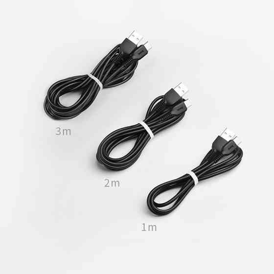 Кабель HOCO X20 USB to Type-C 3A, 1m, PVC, TPE connectors, Black Київ