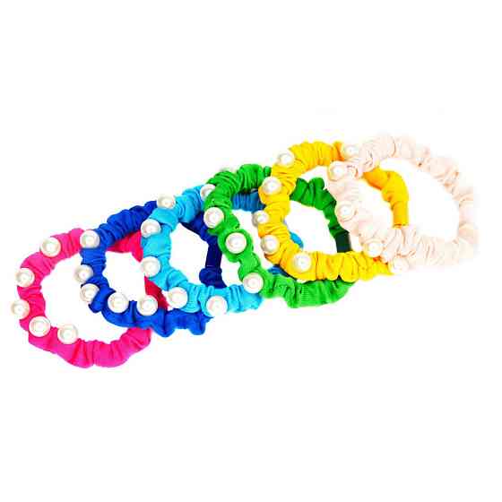 Набір резинок для волосся 0303-1078 різнокольорові, 18 штук, з намистиною Вінниця
