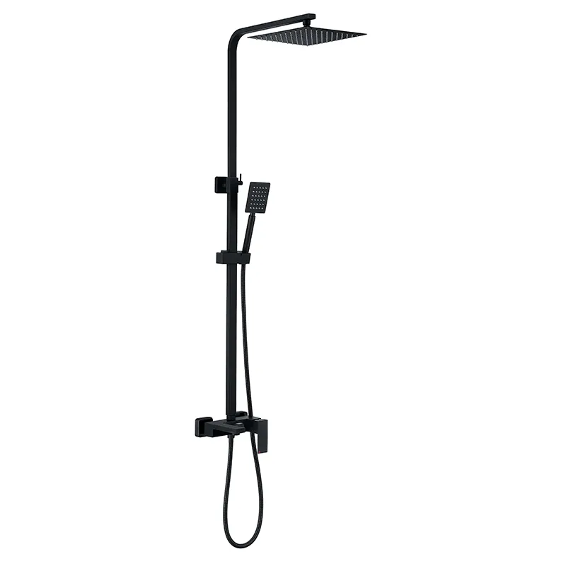 Душова колона зі змішувачем Zerix KUB-008-J Black із нерж. сталі SUS304 (ZX4853) Київ - фото 1