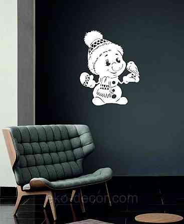 Декоративное настенное Панно «Снеговик», Декор на стену 70*55 см Киев