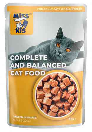 Мис Кіс вологий корм для кішок з куркою в соусі 100 г (блок 24 шт) Вінниця