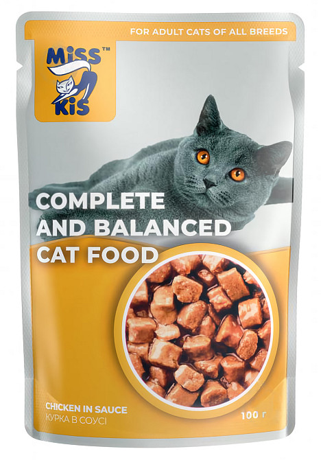 Мис Кіс вологий корм для кішок з куркою в соусі 100 г (блок 24 шт) Вінниця - фото 2