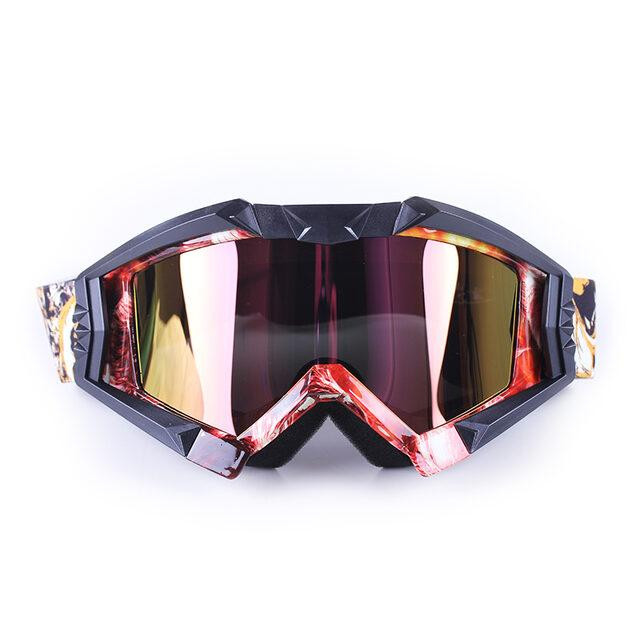 Мотоокуляри (скло хамелеон) без носа V009 акрил затемнене тактичні чорні, оправа з принтом Мукачево - фото 1