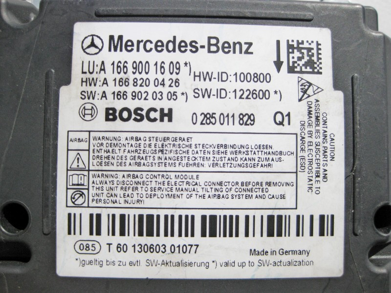 Mercedes-Benz  A1669001609 Блок управління подушок безпеки ML GLE W166 GL GLS X166 G-Class W463 Одесса - изображение 3