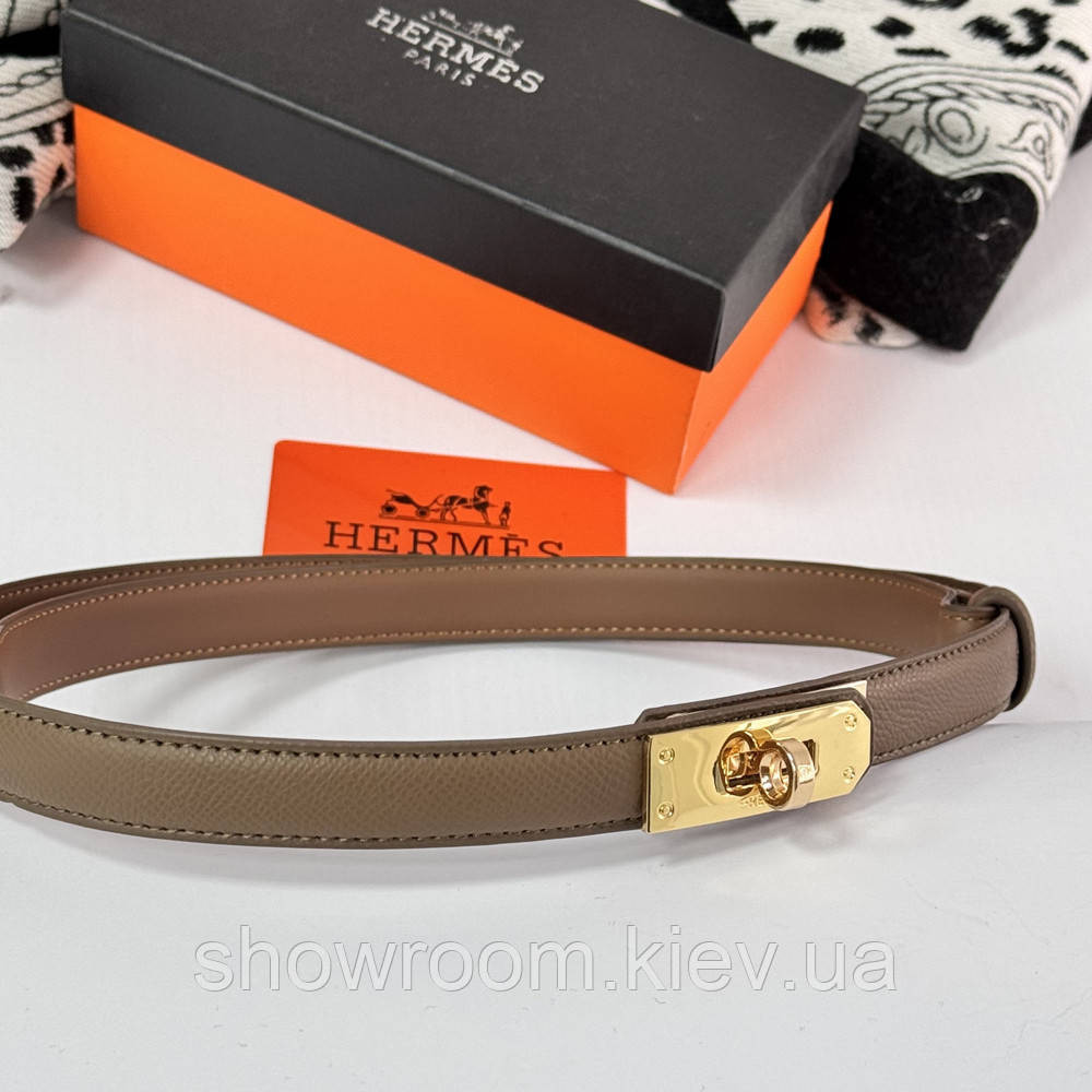Жіночий ремінь шкіряний Hermes Гермес (280-1) тауп Київ - фото 1
