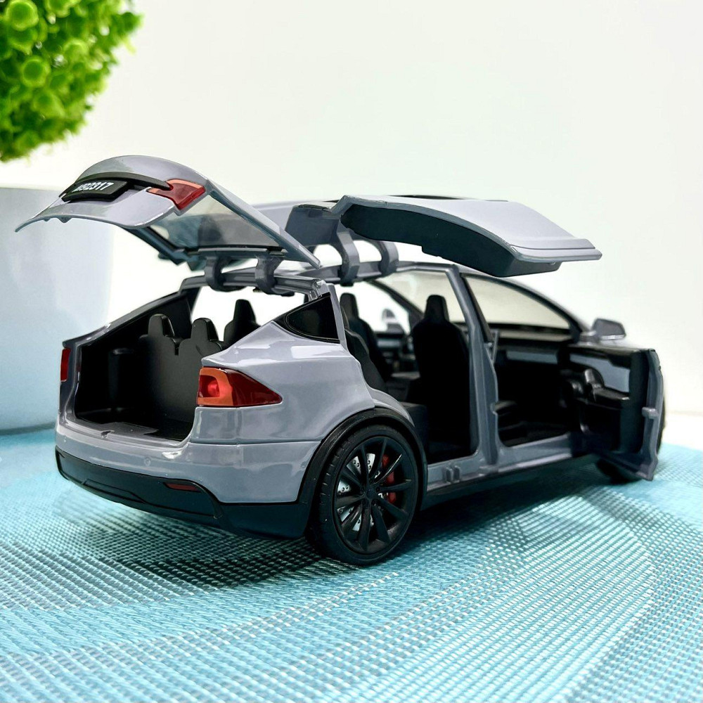 Машина Автосвіт Tesla Model X інерційна відчиняються двері капот багажник 17см Сіра (AP-2004) Чернигов - изображение 7
