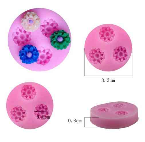 Молд силиконовый Цветочки 33 мм розовый Киев