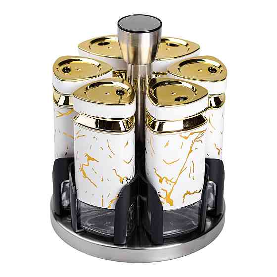 Yiwu Набір баночок для спецій 6 шт 120 мл карусель для зберігання спецій HP-1332 Київ