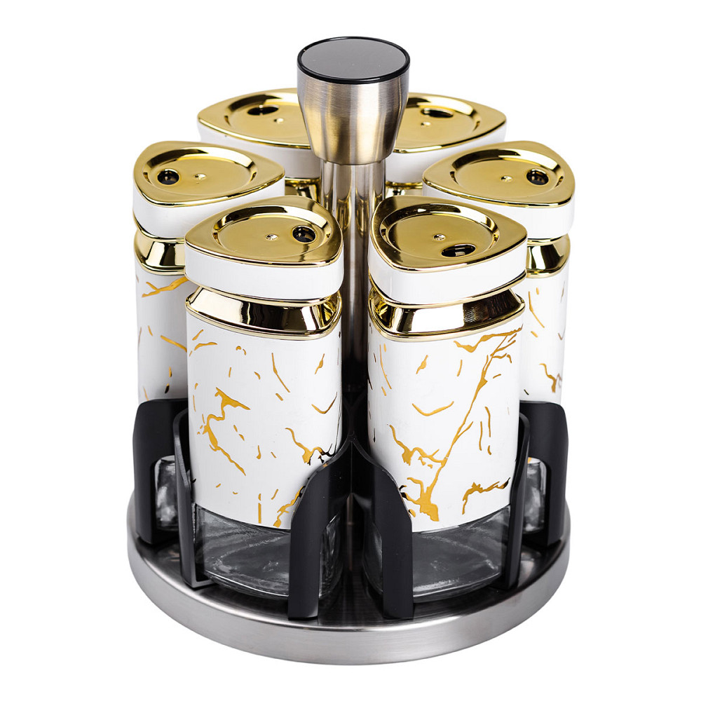 Yiwu Набір баночок для спецій 6 шт 120 мл карусель для зберігання спецій HP-1332 Киев - изображение 3