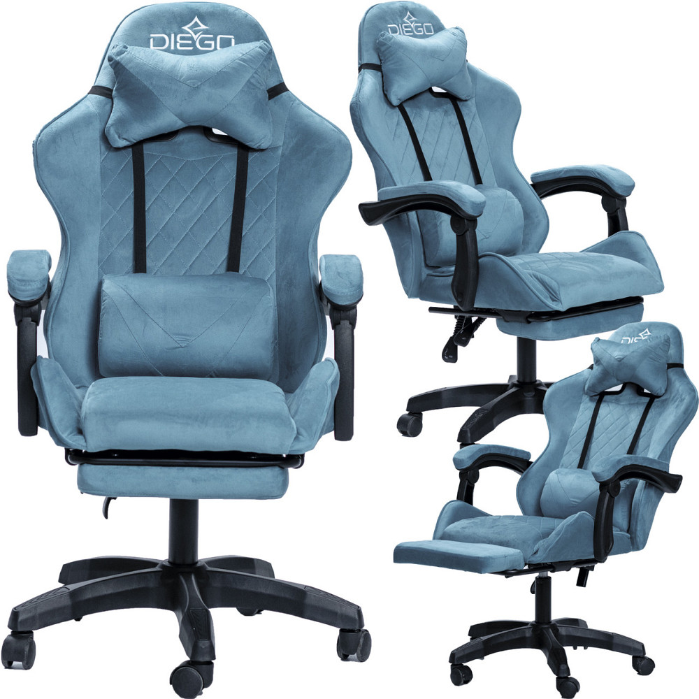 Крісло геймерське DIEGO ALCANTARA PRO Blue Київ - фото 1