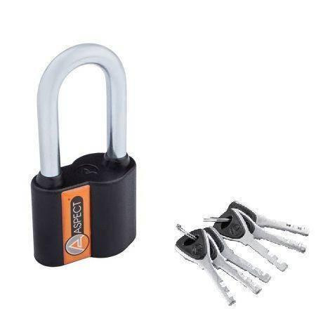 Замок навісний ASPECT А-55-Д 6 ключів довга дужка Харків - фото 1