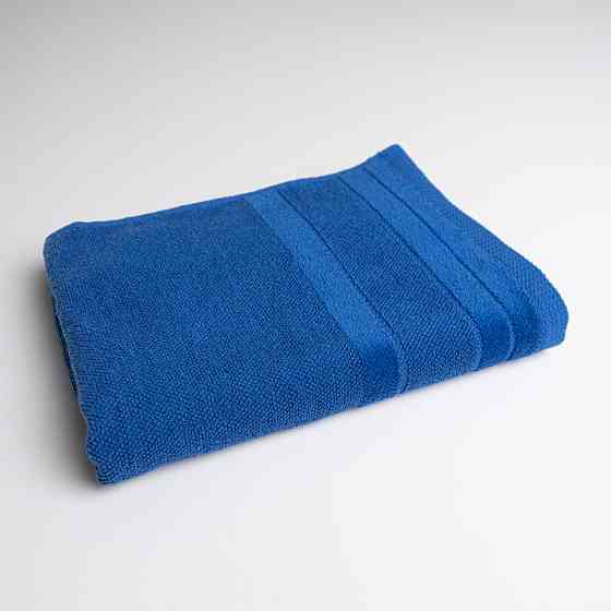 Полотенце махровое среднее с велюровым бордюром GM Textile 50х90см 500г/м2 (Синий) Сумы