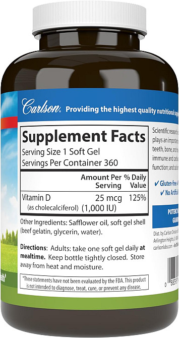 Vitamin D3 1000 IU 360 soft gels Луцьк - фото 2