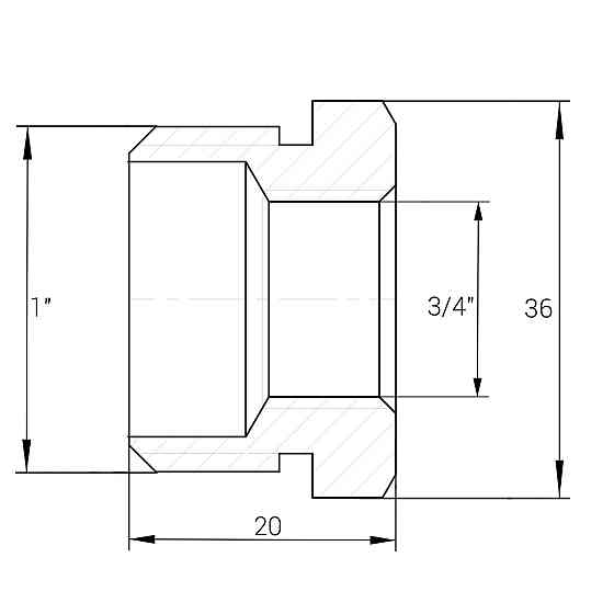 Футорка 1″х3/4″НВ никелированная NF543S OPTIMUM Киев