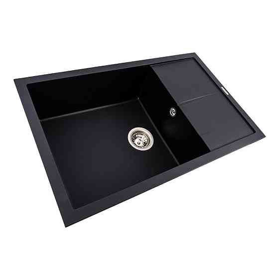VALESO Комплект: Мийка гранітна 7950 CALYPSO VALESO + Змішувач Q411MB + Сифон (Чорний) Киев