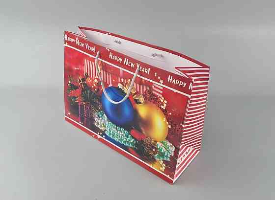 Бумажные пакеты большой горизонтальный 36/22/10  новоголний-23 (12 шт) Харьков