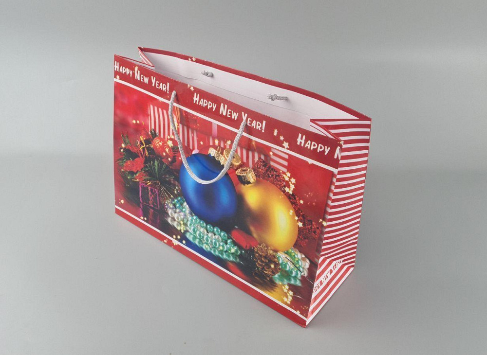 Паперові пакети великий горизонтальний 36/22/10 новорічний-23 (12 шт.) Харків - фото 3