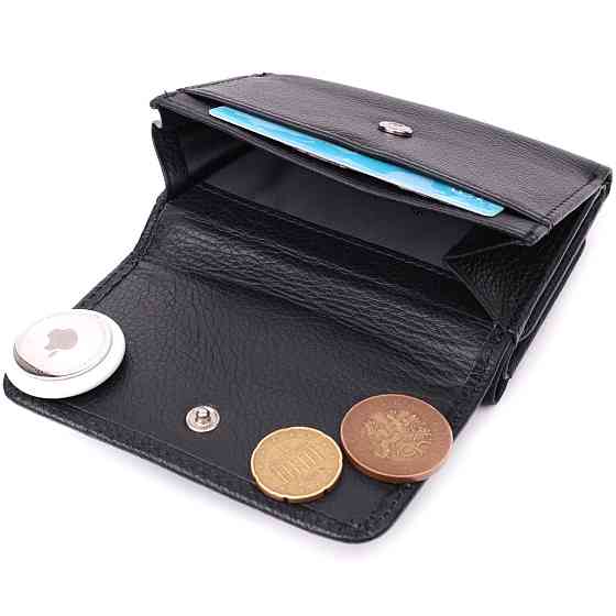 Шкіряний лаконічний гаманець для жінок ST Leather 22506 Чорний Київ