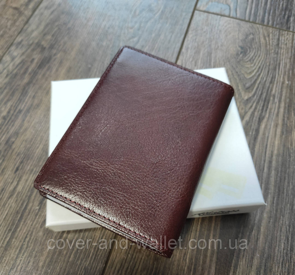 Солідна шкіряна обкладинка для документів водія бордового кольору Albatros 3894 Київ - фото 4