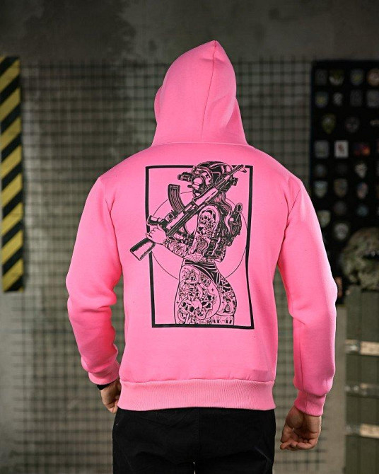 Милитари худи на флисе GENESIS AK47 pink ПП8070 Одеса - фото 4