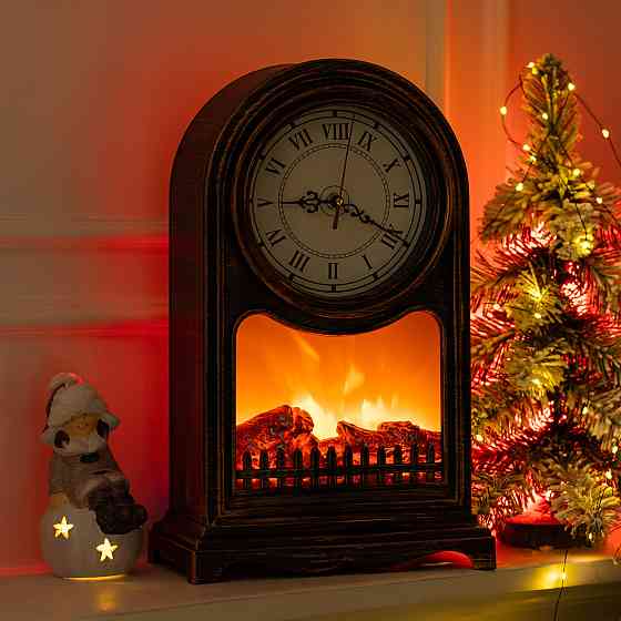 Декоративний камін-годинник LED-підсвічування USB 14.5×12×27 (см) CR-3-5 Київ