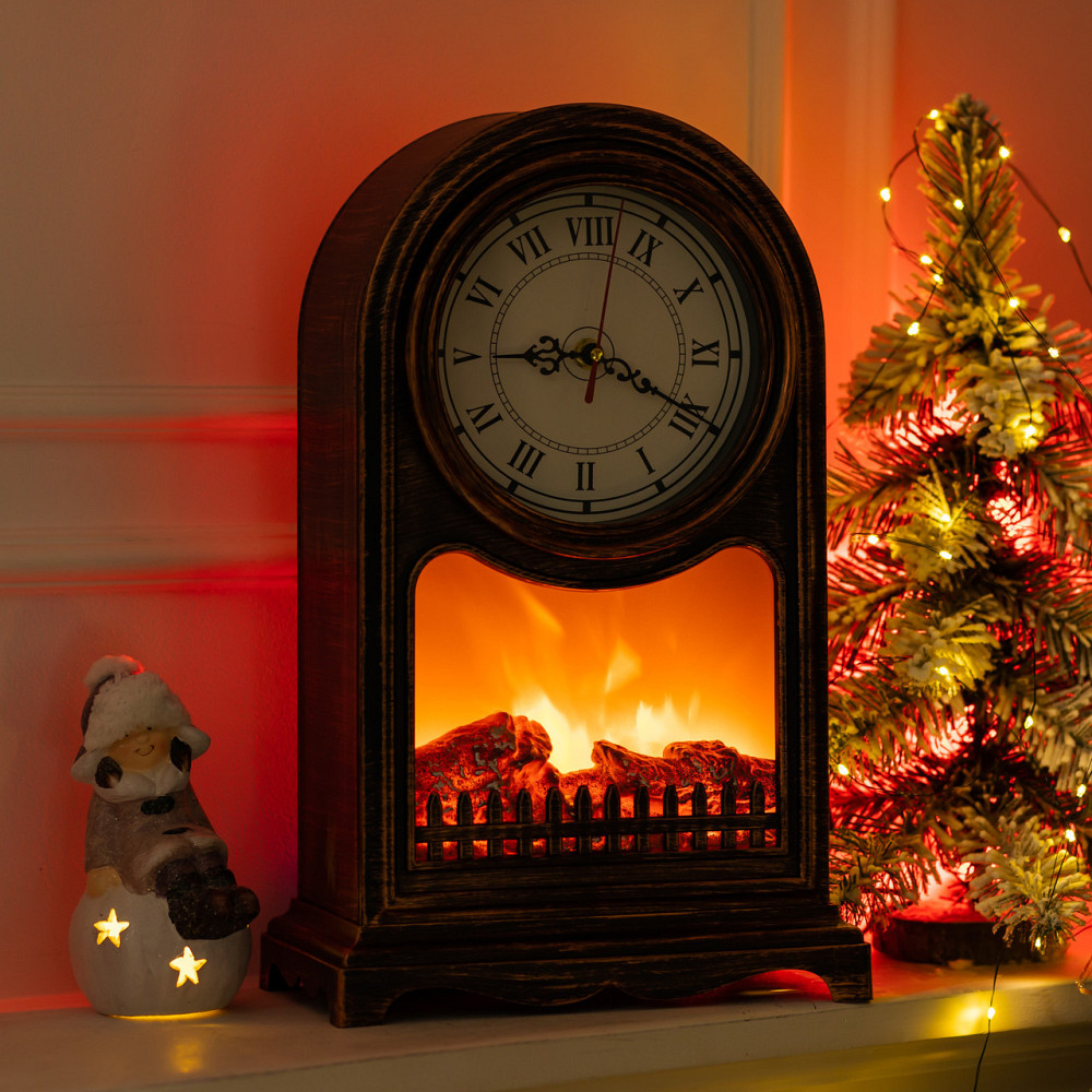 Декоративний камін-годинник LED-підсвічування USB 14.5×12×27 (см) CR-3-5 Київ - фото 1