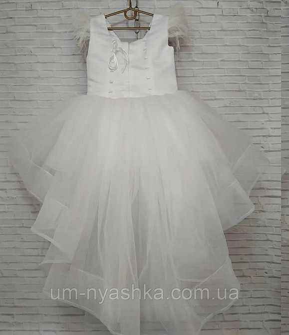 Сукня Сніжинка Дитяча біла сукня зі шлейфом та пір'ячком 116-128 Кривий Ріг - фото 2