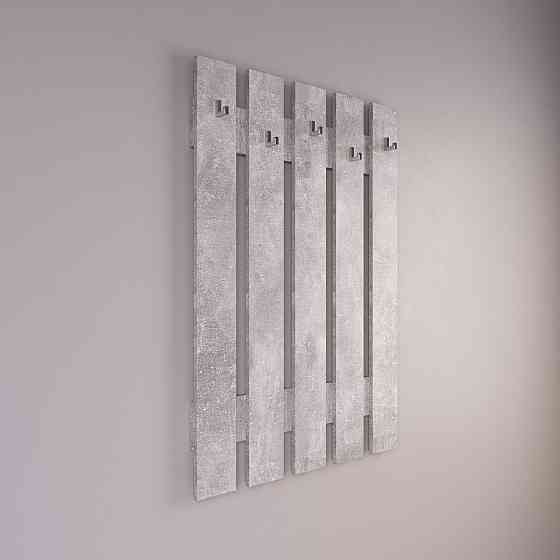 Вешалка настенная VAYS D-5 Бетон, с крючками, ЛДСП, 77×110 см - для прихожей, коридора, прихожей Львов