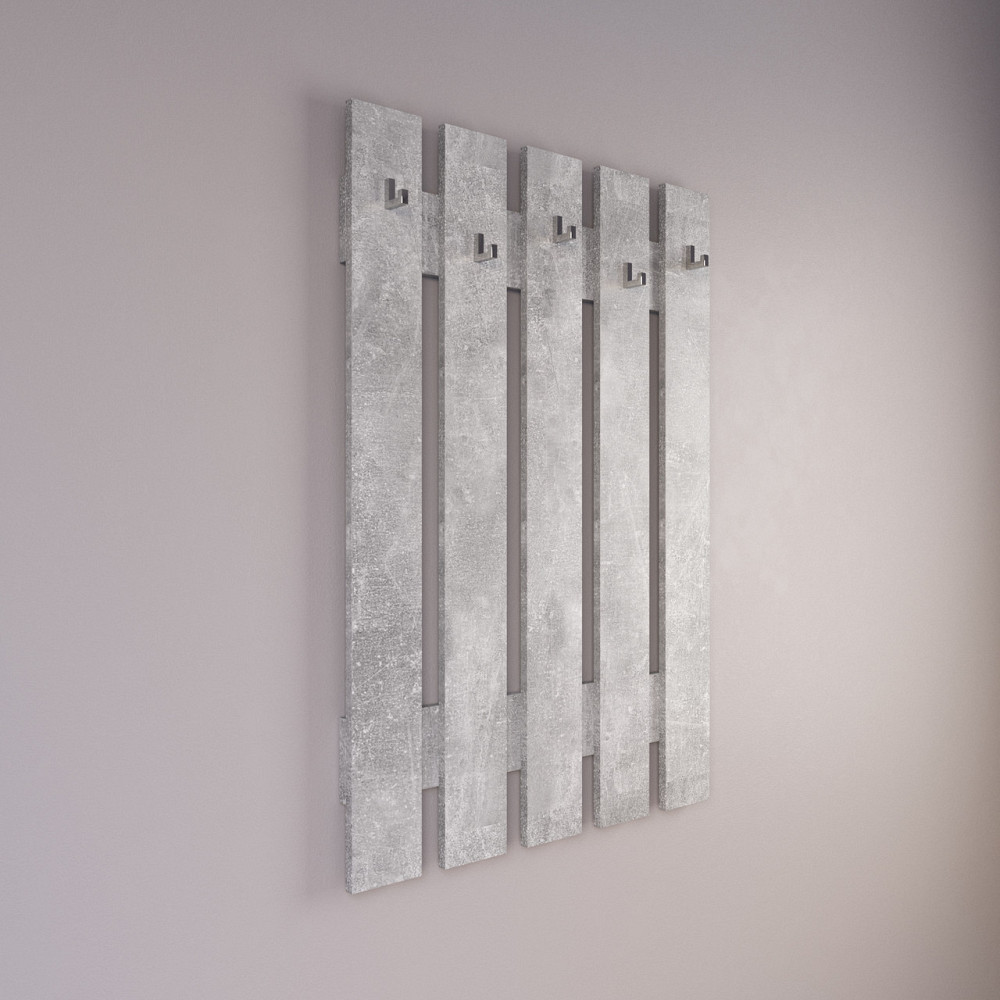 Вешалка настенная VAYS D-5 Бетон, с крючками, ЛДСП, 77×110 см - для прихожей, коридора, прихожей Львов - изображение 1