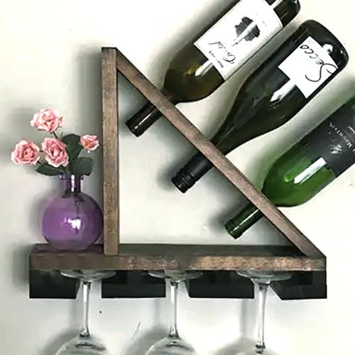 Настінна винна полиця "Наока" мокко Миколаїв - фото 1