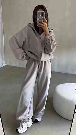 Жіночий повсякденний спортивний костюм-двійка: кофта та штани з турецької двонитки Сірий, 46/48 Одеса