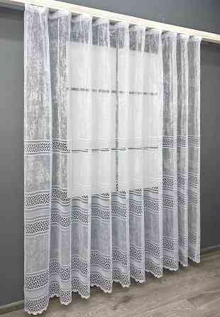 Короткий тюль VR-Textil 1941т Жаккард Белый 300х200 см (42-0915) Киев