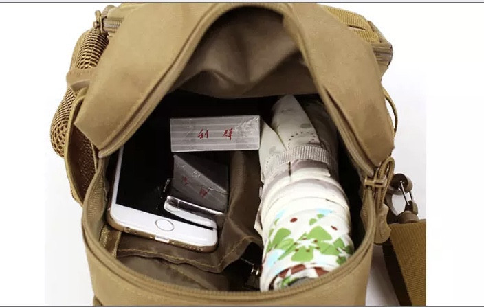 Мужская сумка тактическая через плечо черная - размер сумки 35*20*12см, 3 кармана спереди и 1 кармашек боковой Киев - изображение 8