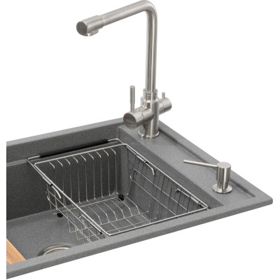 Мойка кухонная GRANADO Optimal Artes grafito (+ змішувач Badalona LUX inox + дозатор Redondo inox + коши (ksg1209) Винница - изображение 5