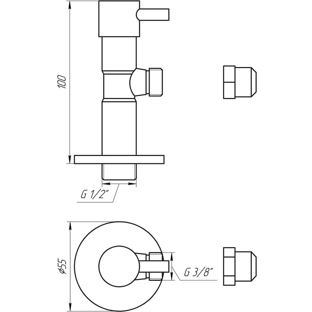 Кран полуоборотный угловой с цангой SOLOMON 1/2″х 3/8″ Lazer 7076 (000002250) Киев - изображение 8