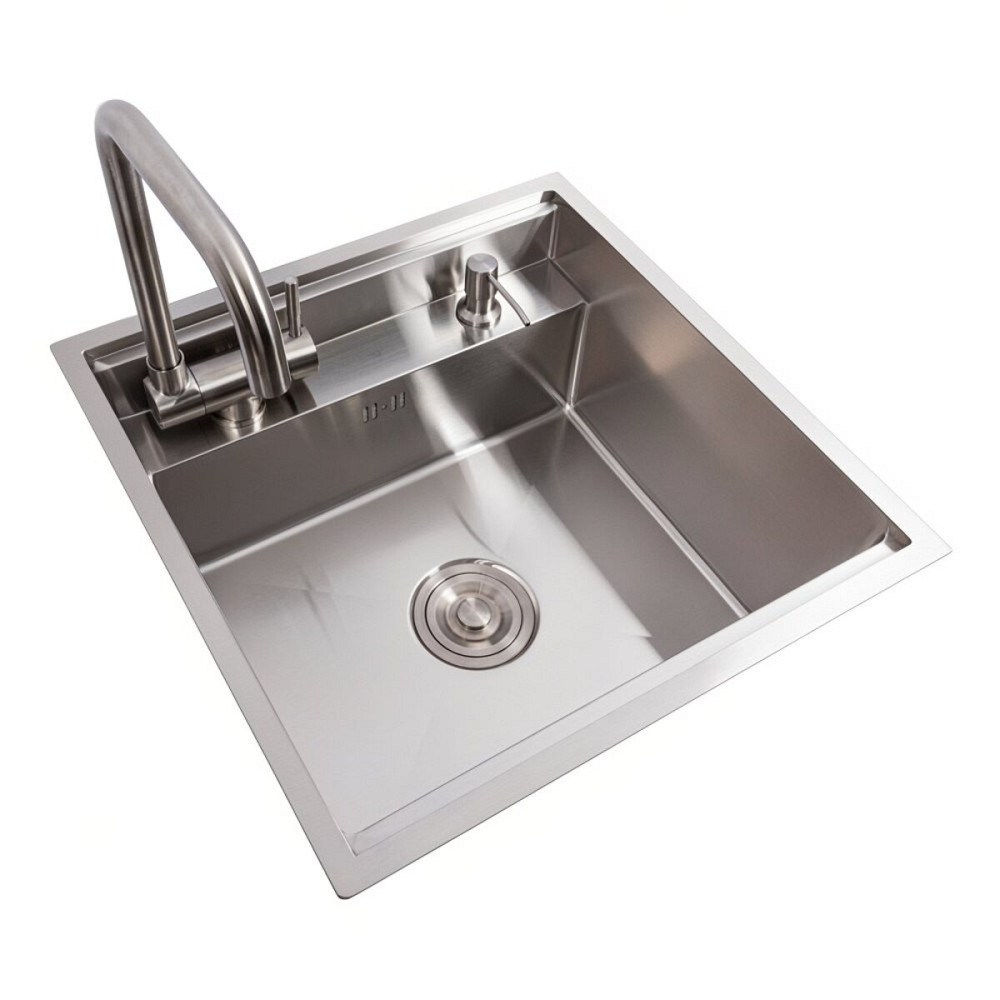 VALESO Кухонна мийка CM 50*50 прихована нержавійка VALESO Handmade (змішувач в комплекті) Київ - фото 4