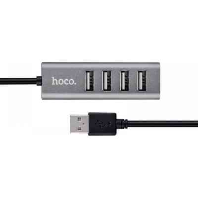 Концентратор HOCO USB 2.0 to 4xUSB Line machine HB1 Tarnish (6957531038139) Винница
