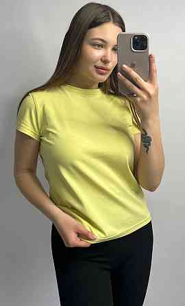 Базовая футболка женская удлиненная Лимонный XXL Харьков