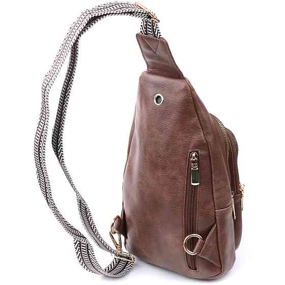 Удобная слинг сумка для женщин из экокожи Vintage 22747 Коричневый Киев