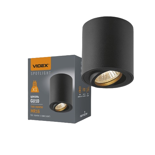 LED Світильник накладний під лампу GU10 чорний VL-SPF12A-B Videx Житомир - фото 1