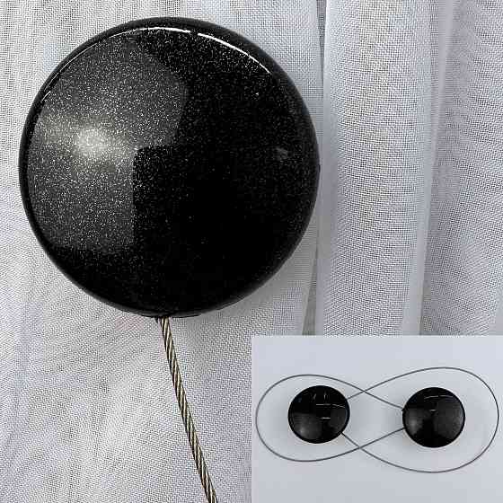 Магниты для штор и гардин Круг 2 шт Черный (81-286) Киев